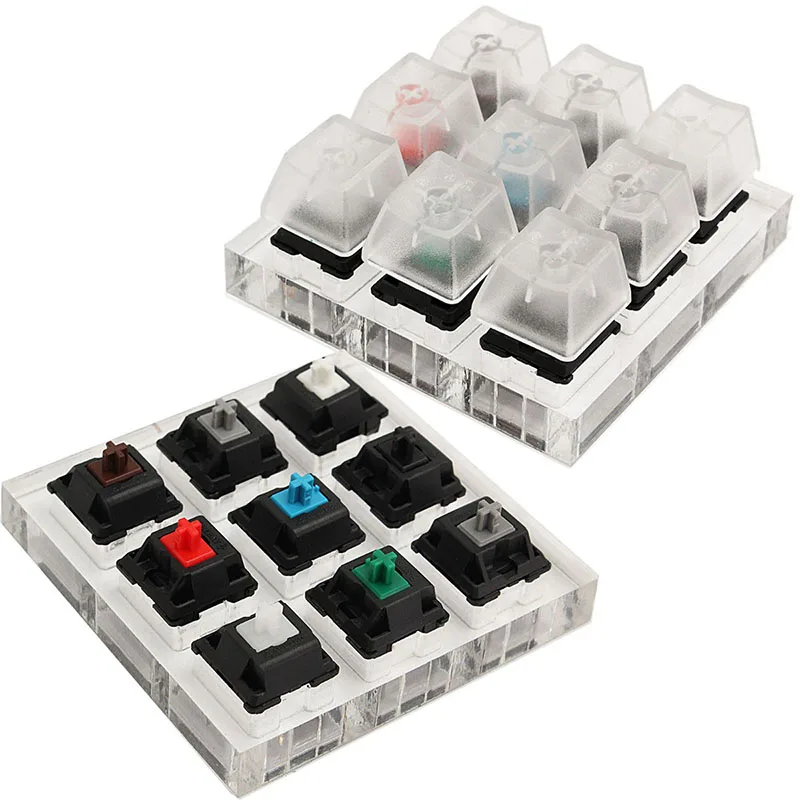 Keyboard Tester Kit Clear Keycaps Sampler Mechanical Keyboard Translucent  Keycaps Testing Tool for 9 Cherry MX Switches