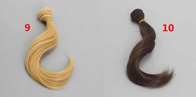 Один кусок MUZIWIG 15 см наращивание волос высокостойкие волокна хаки красный зеленый розовый волосы утка DIY BJD/SD куклы парики