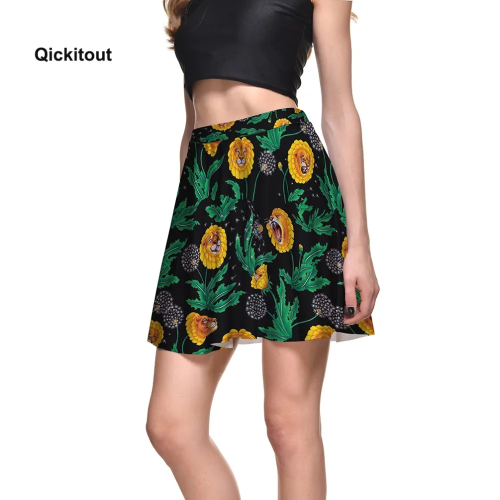 Fashion Summer Women Flowers Printed Short Skirts Girl Pleated Casual