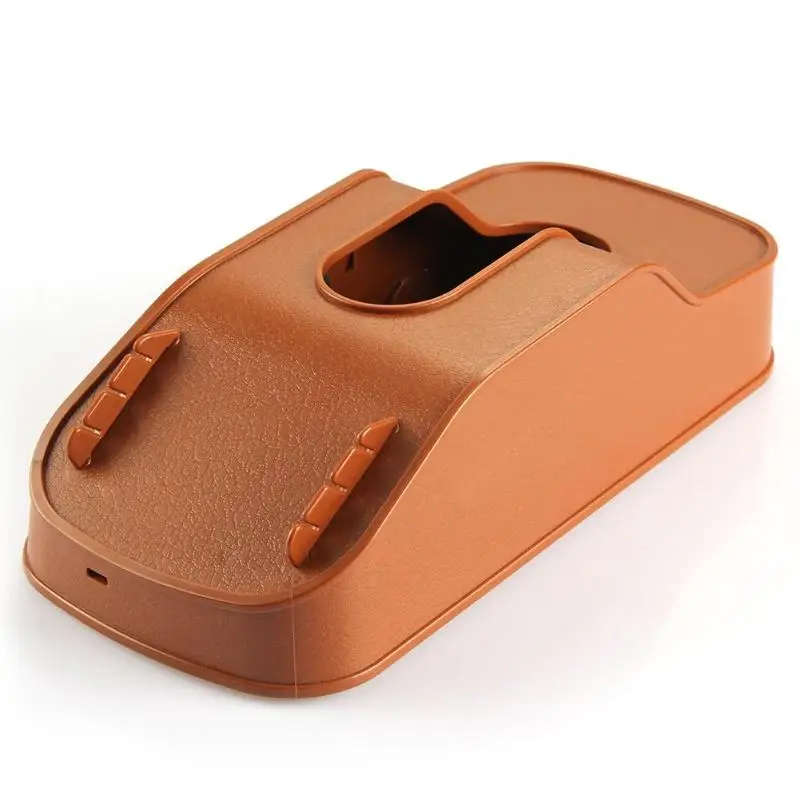 Многофункциональный автомобильный тканевый ящик для мобильного телефона держатель бумажных карточек для салфеток - Название цвета: Brown
