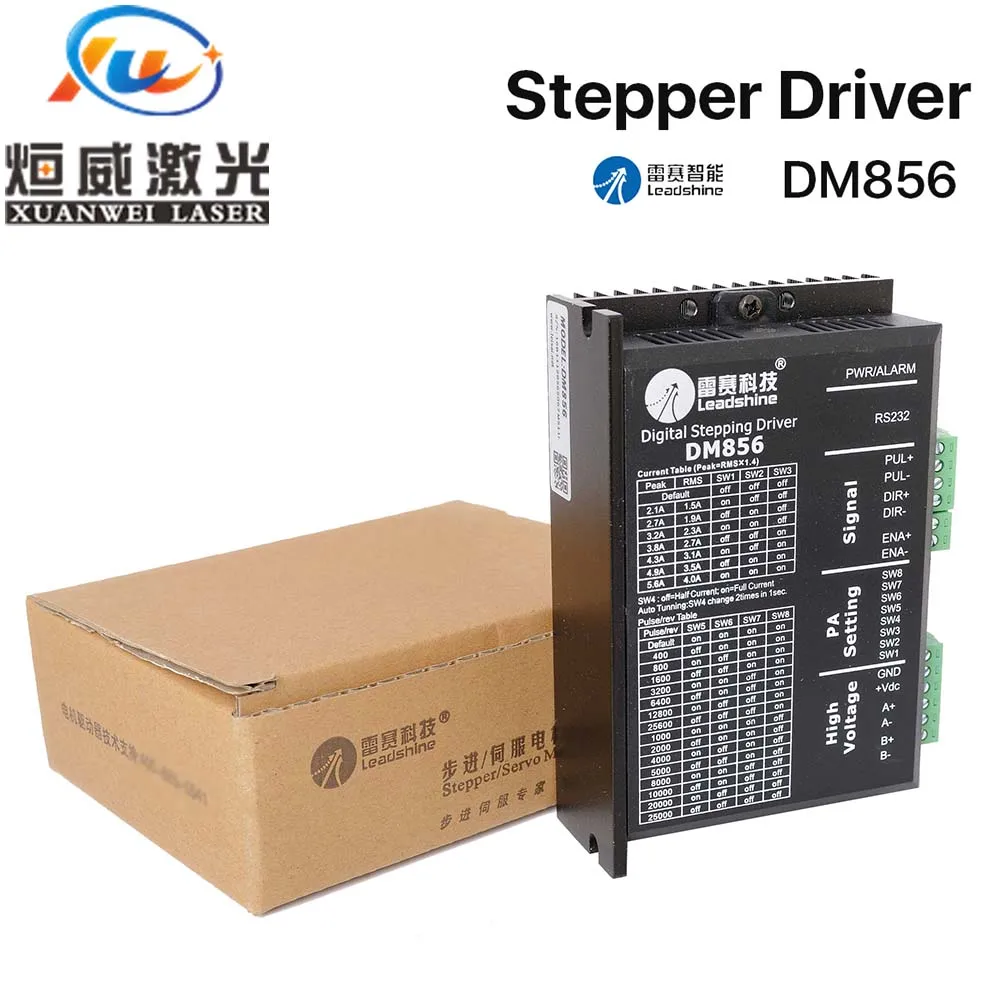 

Stepper Motor Controller Leadshine DM856 2-phase 57 86 Digital Stepper Motor Driver 20-80 Vdc 1A to 5.6A NEMA23 NEMA34