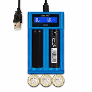 

Golisi 2.0A Smart Charger LCD Display 2 Slots Rechargeable Battery Charger Fast Charging for 18650 21700 Battery Drop Shipping