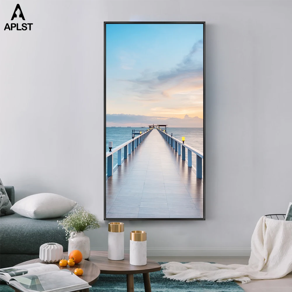 Настенные плакаты Sunrise Sea Ocean на холсте Современная Большая фотография с