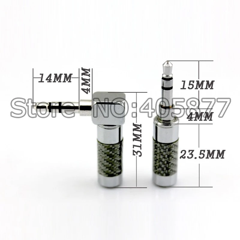 High Performance Carbon Fiber straight 3 5MM Straight Stereo Male Plug Connector Soldering Headphone Jack Plug