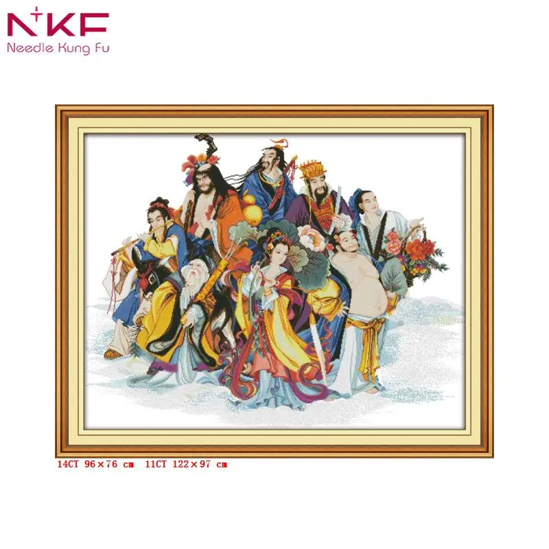 

NKF The Eight Immortals Crossing the Sea chinese cross stitch patterns printed on canvas embroidery needlework sets diy DMC 14CT