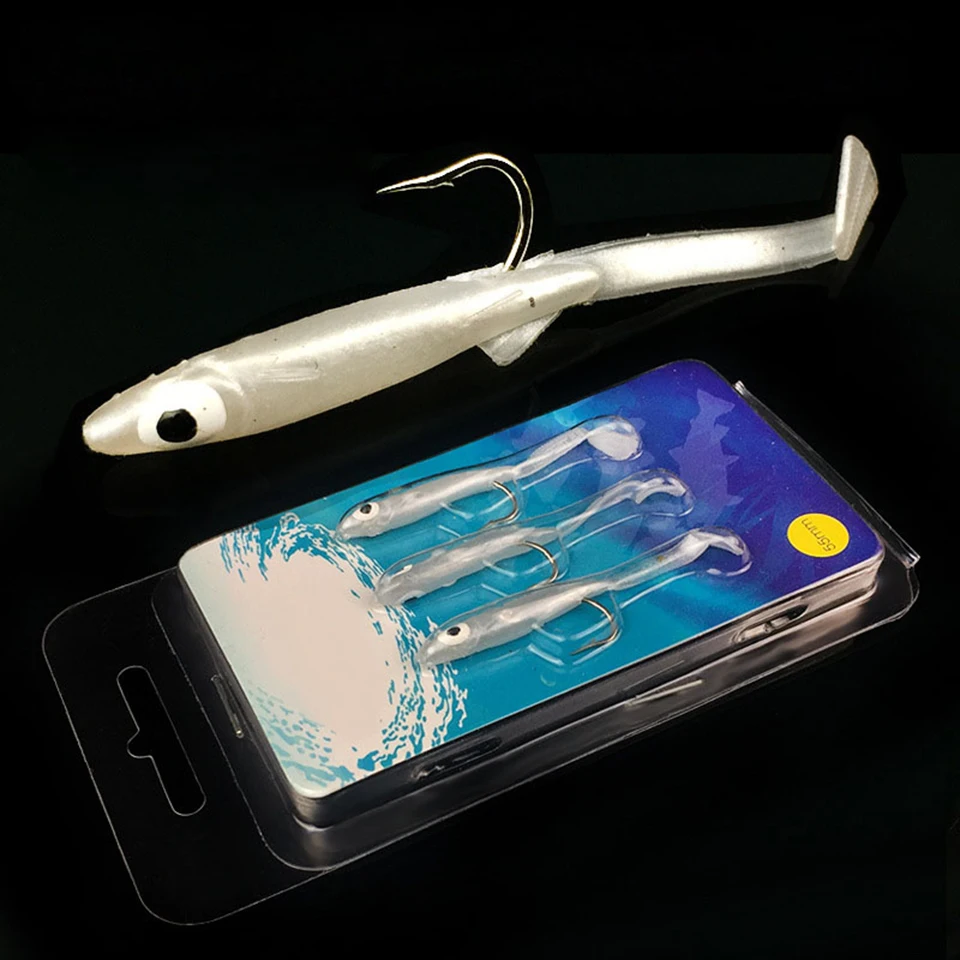 30PCS Soft Artificial Bait Luminous Fish Eel Lure Fish Hooks Hot High Quality