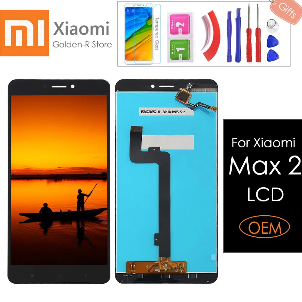

6.44" Original For XIAOMI Max 2 LCD Display Touch Screen with Frame Digitizer For Xiaomi Max2 LCD Display +Gifts