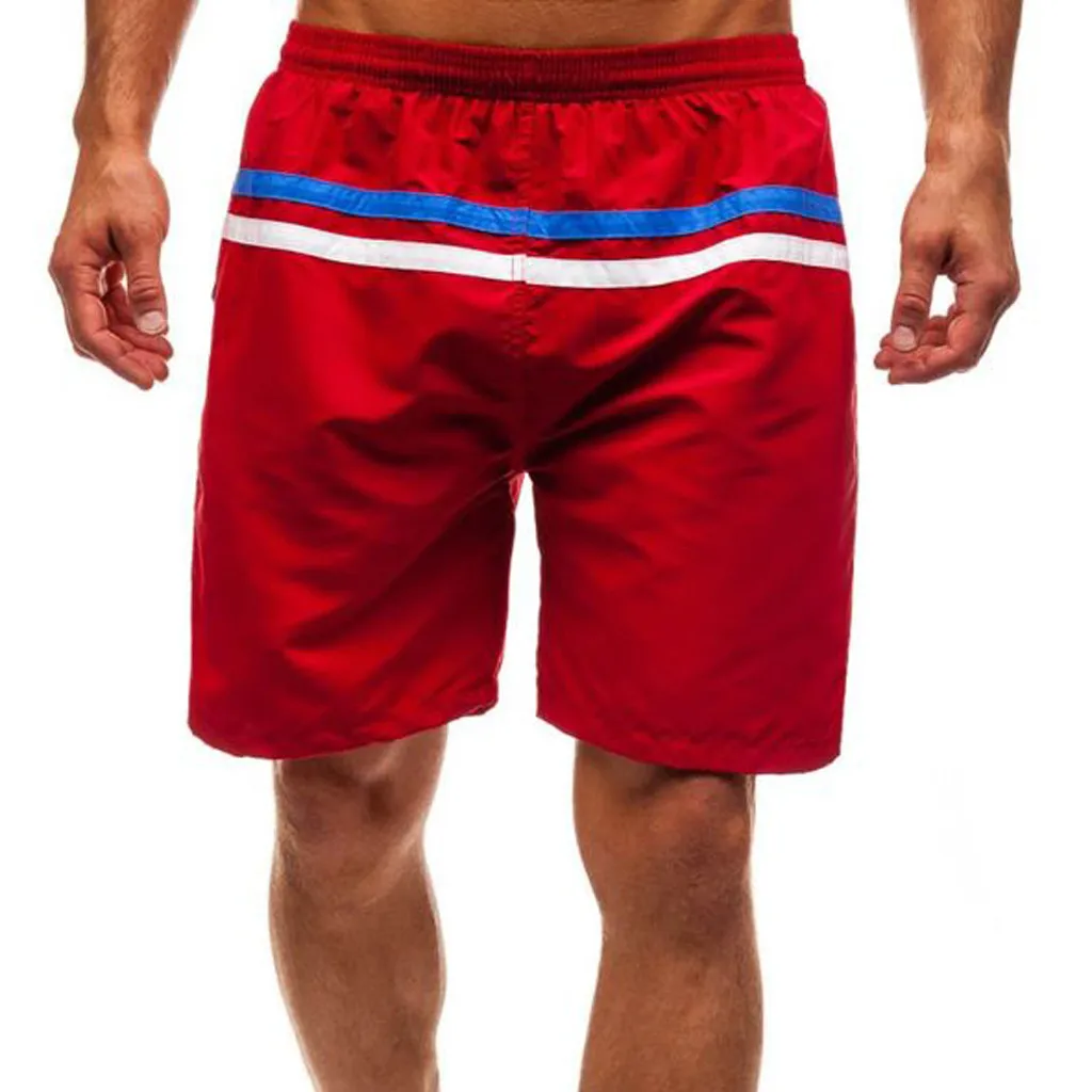 Men Casual Splice Stripe Beach Work Casual Swimwear Men Short Trouser Shorts Pants Men's swimming trunks sunga masculina