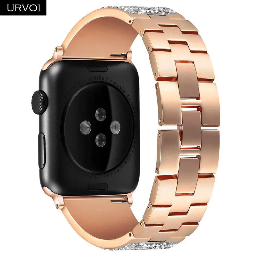 URVOI браслет для apple watch series 4 3 2 1 ремешок iwatch Роскошный Блестящий Цирконий