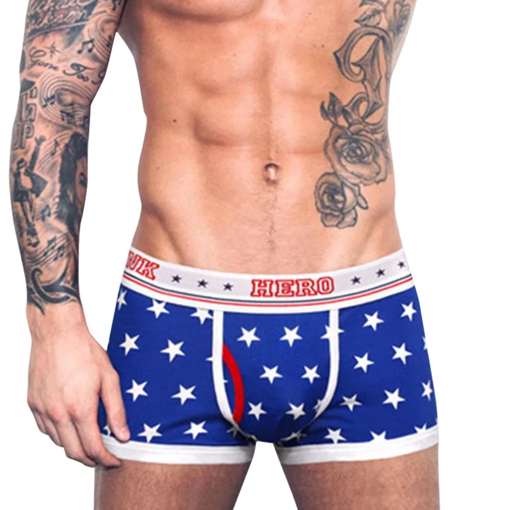 Мода Удобные Трусики Мужчины Мужской Underwear мужская Боксер Трусы Sexy Man Плюс Размер