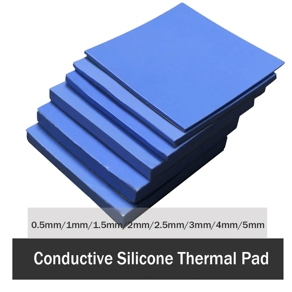 

3Pcs 100x100mm Thermal Pad 0.5mm 1mm 1.5mm 2mm 3mm 4mm 5mm CPU Heatsink Pad Cooling Conductive Silicone Pad Thermal Pad