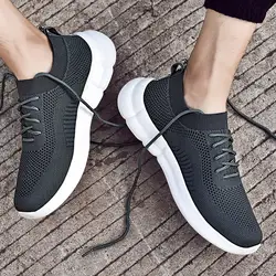 Высокая эластичность носок кроссовки мужские сетчатые слипоны Спортивная мужская обувь черные кроссовки дышащая Спортивная обувь