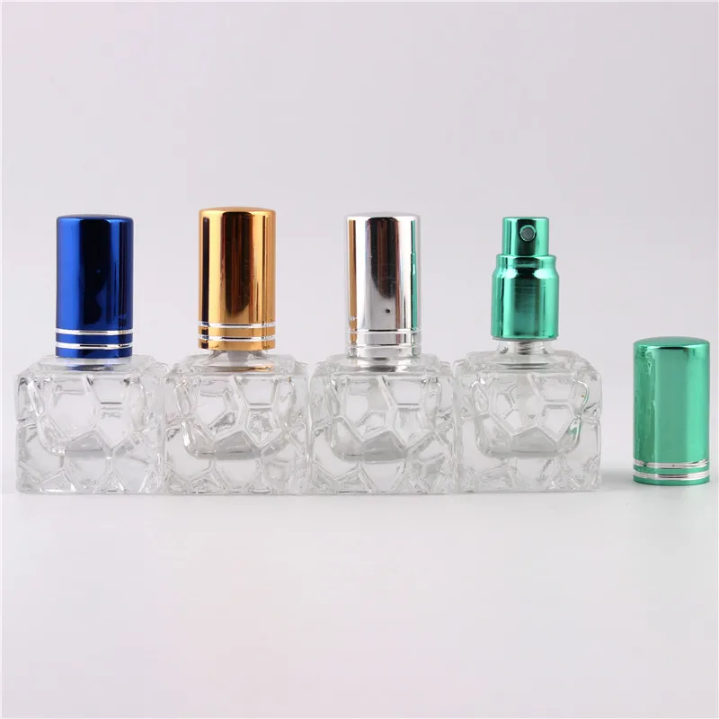 

XYZ 10 Colors 10ml Empty MIni Water Cube Glass Perfume Bottle Parfum glass bottle 9 ml small refillable perfume atomizer