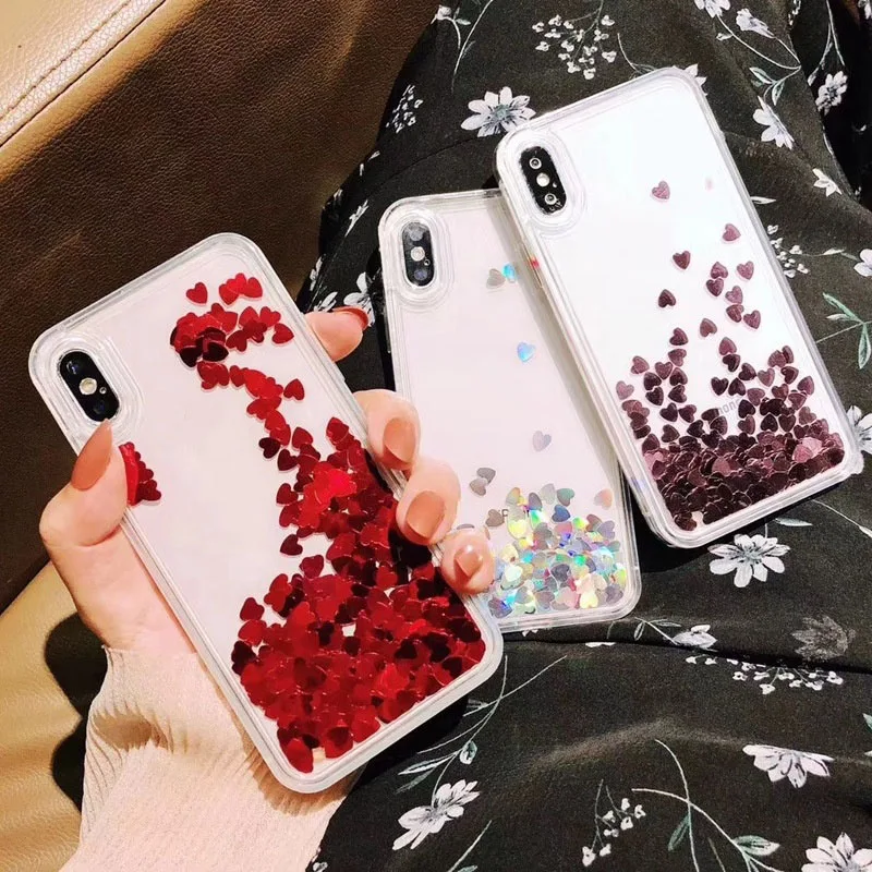 

For iPhone XS max X Case Quicksand Dynamic Liquid Phone Cover Funda for Apple iPhone 7 6 8 6s plus XR XS Cover Case Capinha Etui