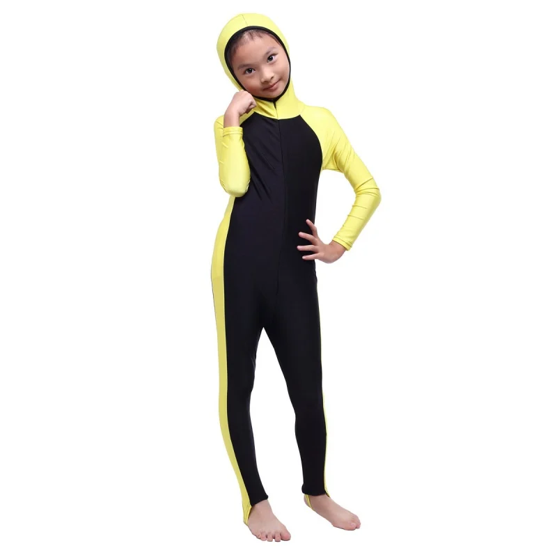 Уютный мусульманский девушки печати полный закрытый купальник Исламская пляжная одежда купальный костюм