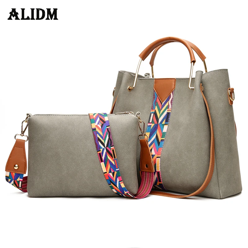 

Fashion Scrub Leather Women Shoulder Composite Bags Large Capacity Handbags High Quality Metal Handle Ladies Hand Bag sac a main