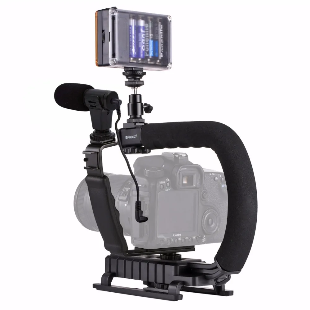 PULUZ для steadycam U-Grip c-образная рукоятка Стабилизатор камеры w/h штатив головка телефона Зажим адаптер для Steadicam DSLR Стабилизатор