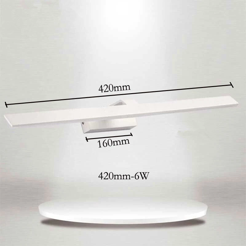 Современный зеркальный светильник для ванной комнаты, санузел, светодиодный настенный светильник, железный художественный теплый светильник, белый светильник, Интеллектуальный водонепроницаемый акриловый