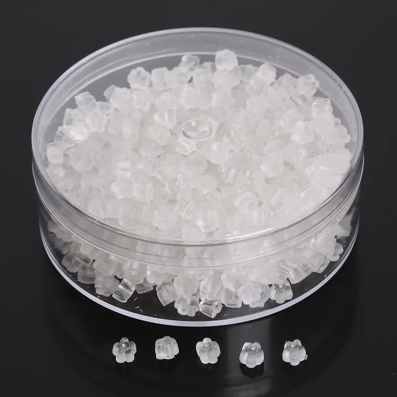 

600pcs High Quality Flowers Earring Back Plug Earring Settings Base Settings Rubber Ear Studs Back For DIY Earring (Contain Box)