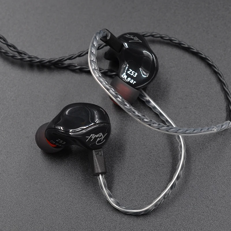 Эргономичные съемные наушники вкладыши KZ ZS3 аудиомониторы шумоизоляция HiFi