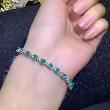 

Natural green Emerald Bracelet Natural gemstone Bracelet 925 silver bracelet fashion Plum blossom Flower woman party Jewelery