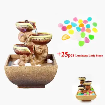 

Indoor Water Fountains and Creative Artificial Luminous Little Stone Office Desktop Gift Home Resin Decorative S