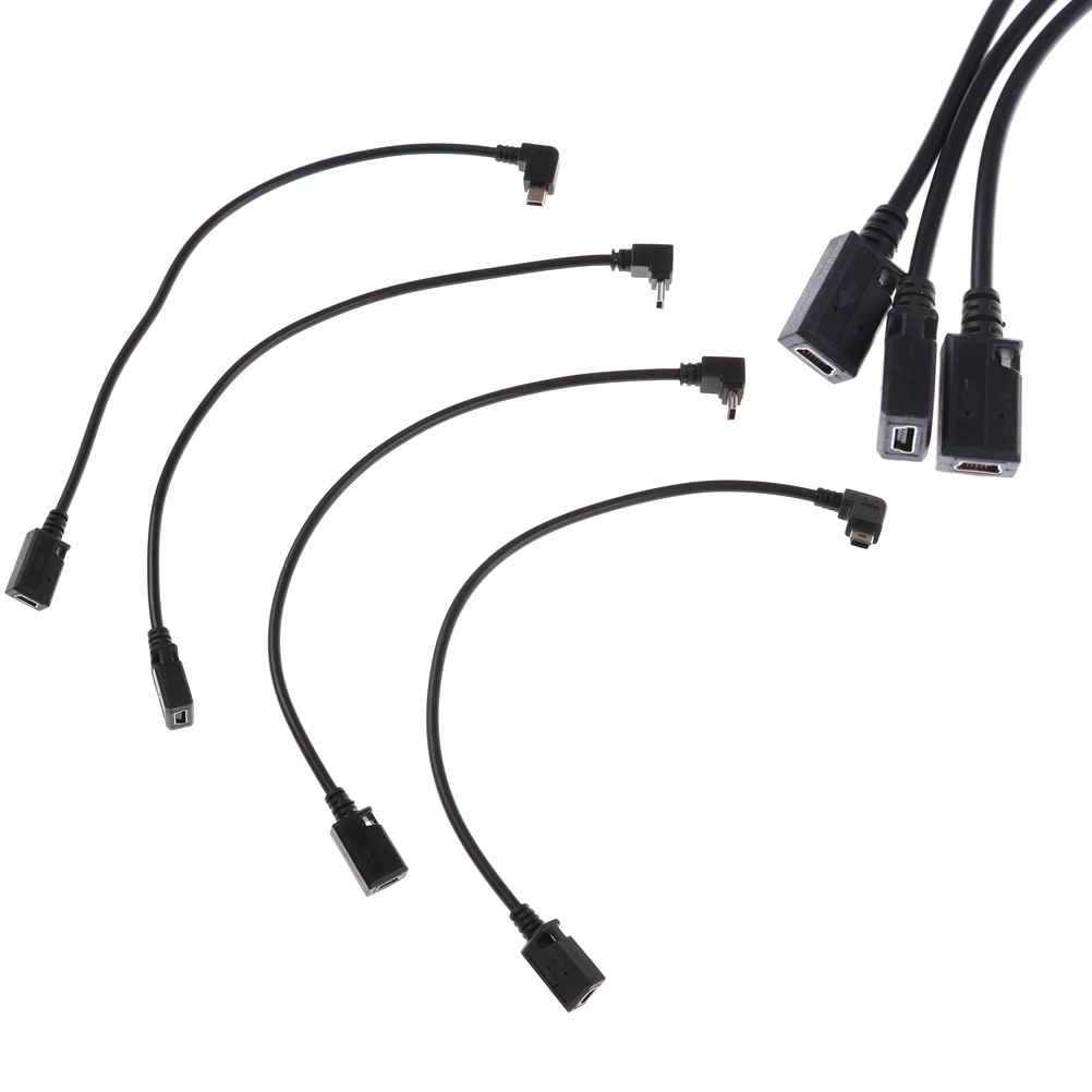 

1PC 27cm Micro USB 5 Pin Male Cable Cord Adapter Converter Right Angle USB 2.0 Male To 90 Degree Left Angle Connector