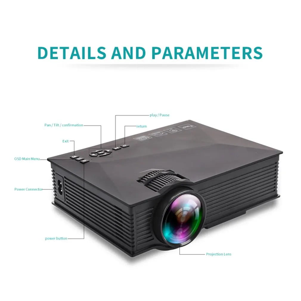 

UC46 Professional HD Intelligent Home Theater Business Media Player 3D Projector Multimedia 1080P With VGA interface