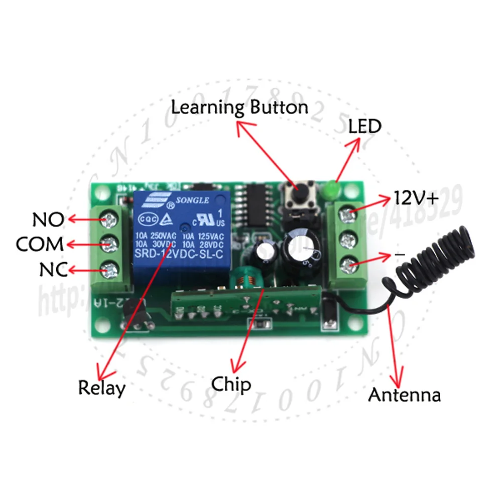DC 12V 1CH 1 CH Wireless Remote Control Switch Remote Light on off Radio relay Module Receiver Transmitter 315 MHz Smart Home