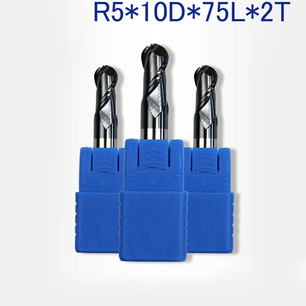 

HRC45 End mill 2 Flutes R5 Solid Carbide Ball Nose Milling Cutter Tungsten steel Accessories Replacement Durable