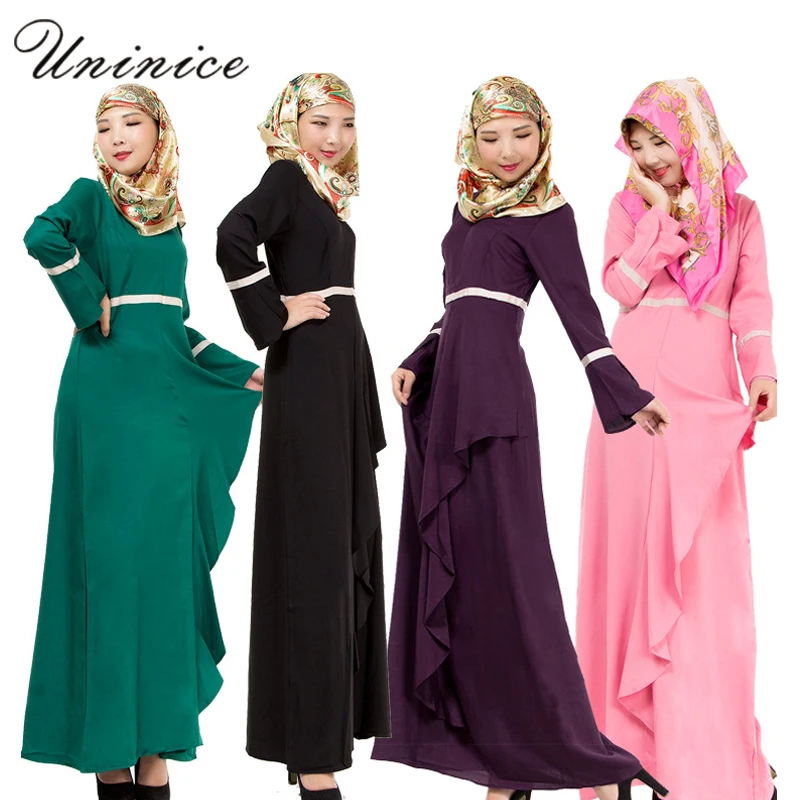 UNINICE Turkish Robe Abaya Women's Clothing Muslim Dress Long Sleeve