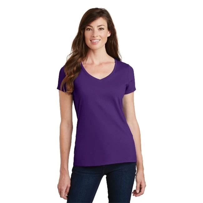 Port & Company LPC450V Ladies Fan Favorite V-Neck Tees Team Purple - 3XL