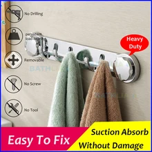 Multi-function sucker Hook Chromed Suction Kitchen Towel Hook Bathroom Accessories Super Wall Hook Kitchen Holder Hanger