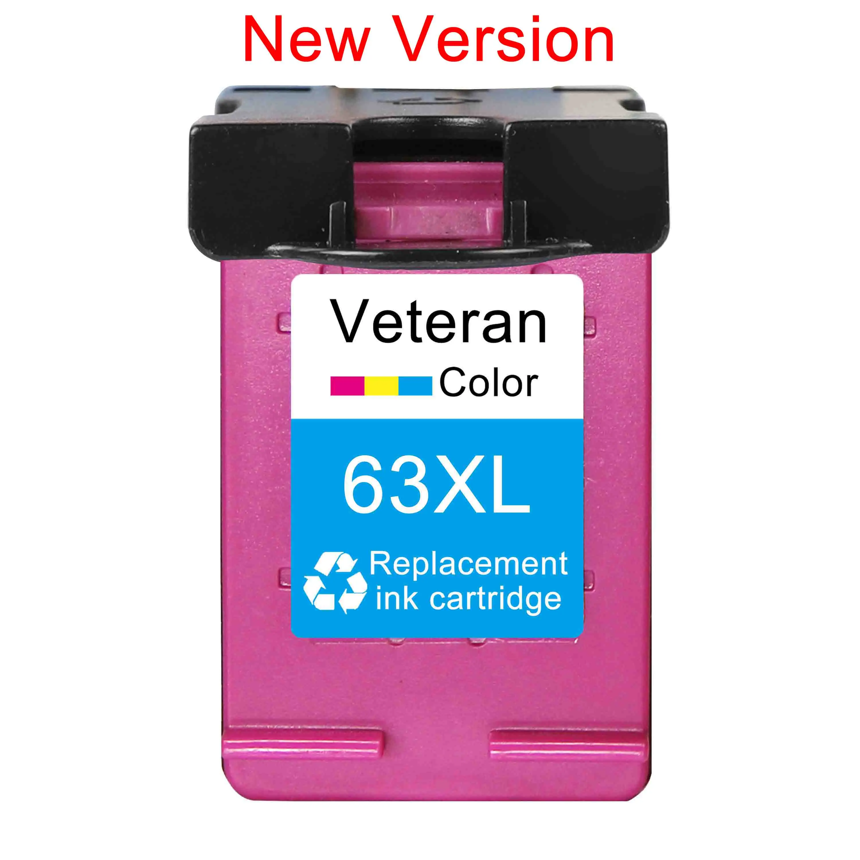 Замена картриджа Veteran 63XL для hp 63 XL hp 63 чернильный картридж для принтера hp Officejet 5220 5230 5232 5252 5255 5258 5264 - Цвет: 63XL CL New version