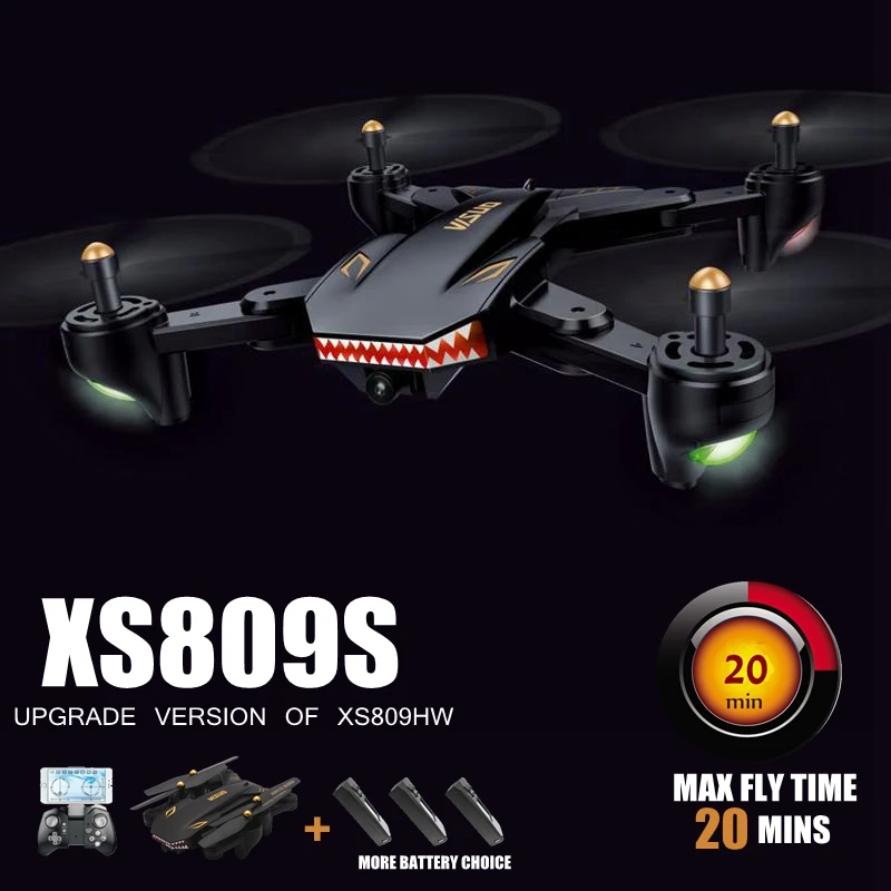 Rc Helicopter With Camera Hd 20mins Flying Time Camera Drones Professional Fpv Quadcopter Dron Xs809s Vs Visuo Xs809w Xs8090hw