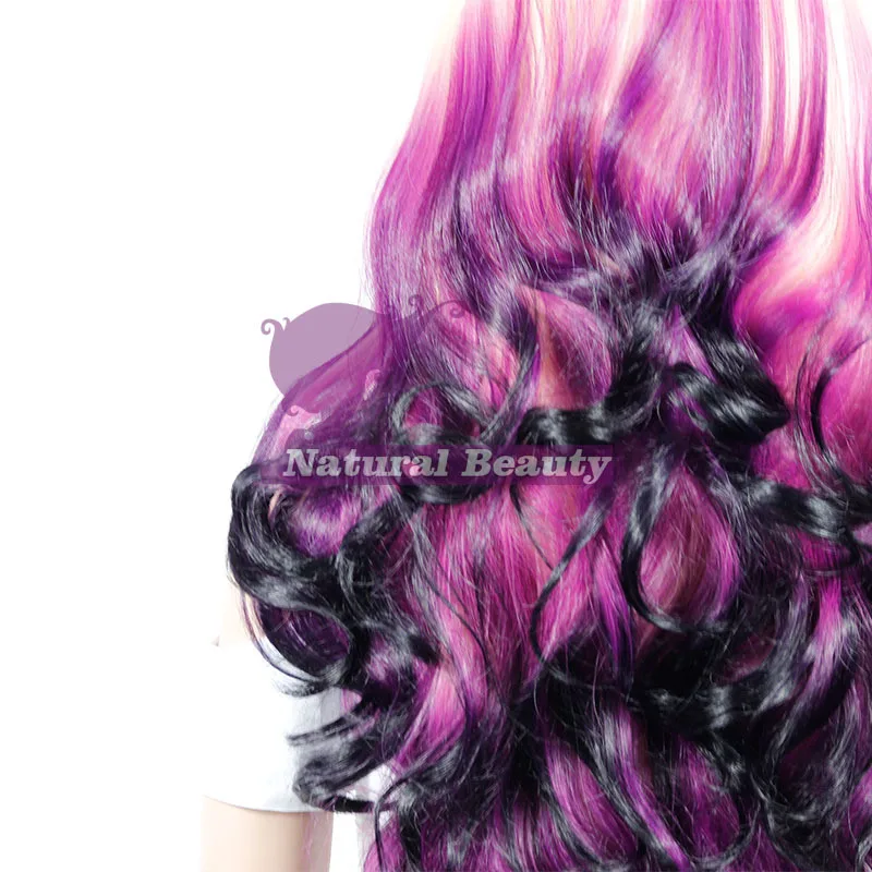 Free Shipping Heat Resistant Blonde Dark Purple Ombre Color