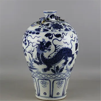 

6 Antique YuanDynasty porcelain vase,white&blue,dragon,Unicorn,Home Decoration,handmade crafts/Collection