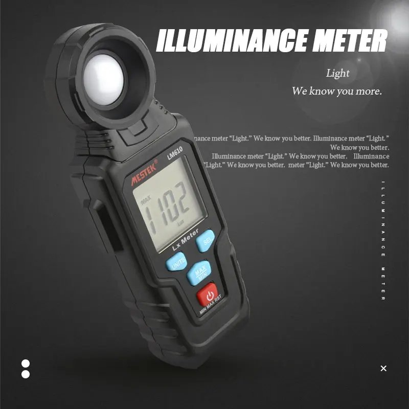 Цифровой измеритель освесветильник ности MESTEK LM610 Luxmeter 100000 Люкс/FC фотометр
