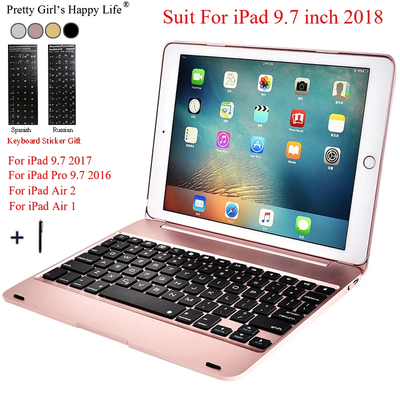 para Ipad ar Teclado sem Fio Case para Ipad Capa para Ipad A1673 + Stylus Bluetooth Case Tablet Flip Pro 9.7 2020 2 A1566 A1567