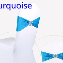 Бирюзовый цвет пряжки с короной лайкра стул лента для свадьбы украшения для стульев повязка из спандекса стрейч галстук-бабочка лайкра лента ремень