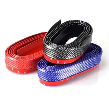 

2.5M Auto Carbon Fiber Car-Styling Strips Mouldings DIY Wrap Protector Protcetion Front Bumper Scratches Guard Lip Rubber Clips