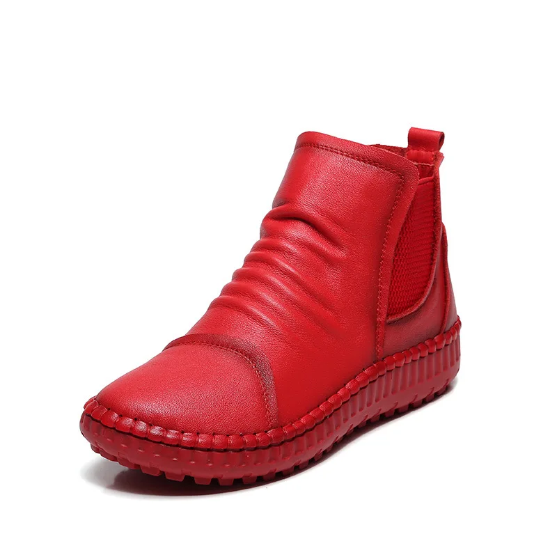2018 spring and autumn new women shoes flat bottom leisure soft bottom cattle leather boots