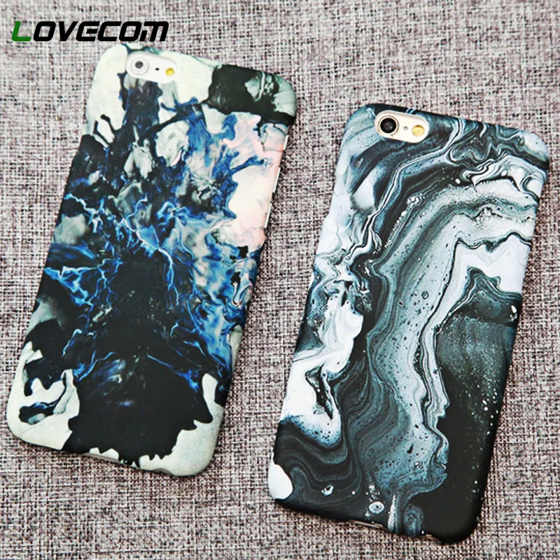 

LOVECOM Marble Hard PC Scrub Decal Shell For iPhone 6 6S 7 8 Plus X Stylish Cute Unique Stone Phone Cases Cover