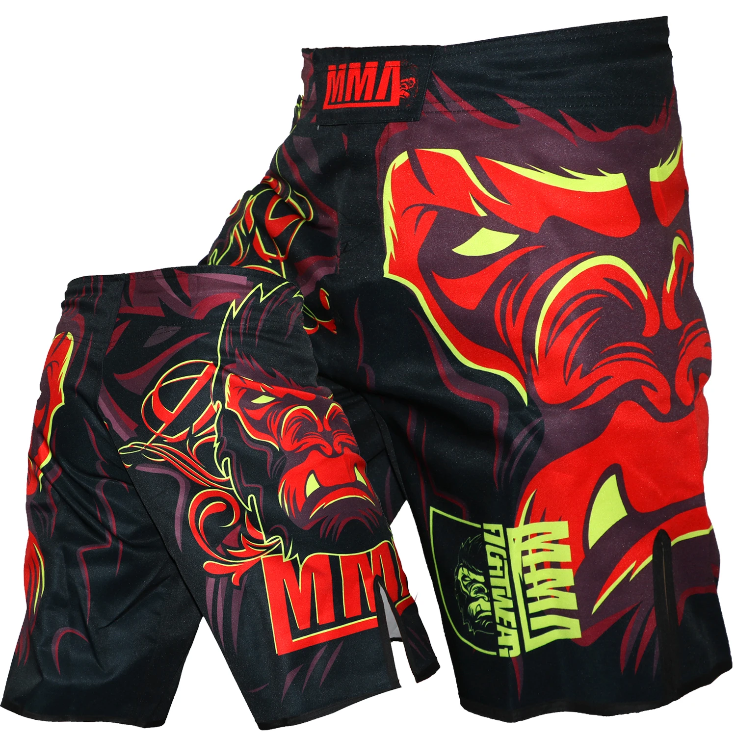

New Style Raged Gorilla Print Shorts Boxing Trunks Fight wear Shorts Side Splits MMA Pants Muay Thai FightShorts
