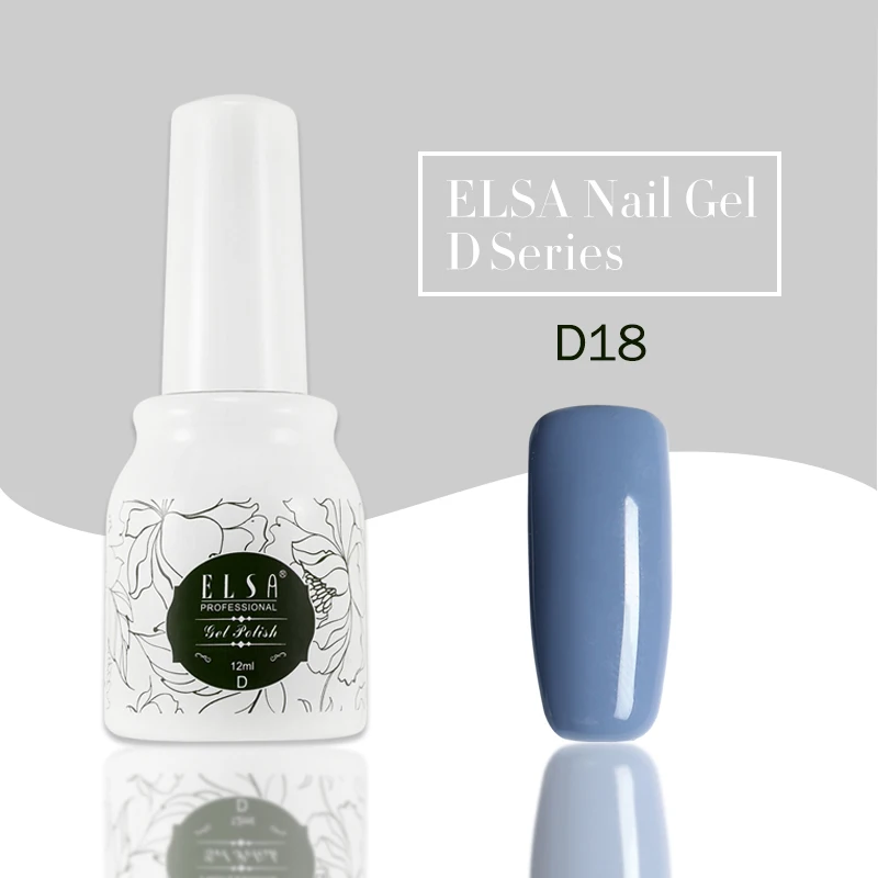 Гель-лак ELSA для ногтей, 12 мл, телесный серый цвет, замачиваемый УФ-Гель-лак, долговечный УФ-лак для дизайна ногтей, маникюрный здоровый гель - Цвет: D18