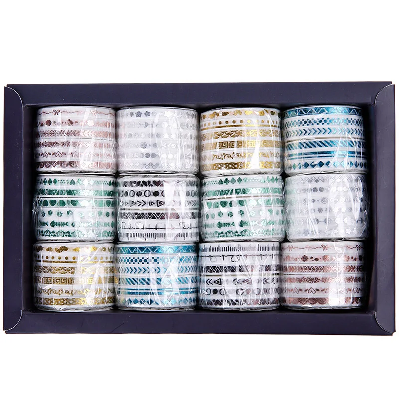 

6Pcs/lot Creative Foil Washi Tape Thin Decorative Adhesive Tape Kawaii Masking Tapes For Kids Scrapbooking DIY Photos Albums