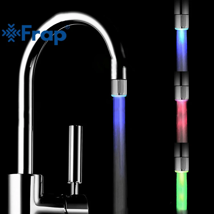 

FRAP faucet aerator Kitchen chrome Faucet Aerator Diffuser LED Water mixer Tap Connector faucet adapter sink faucet hole cover