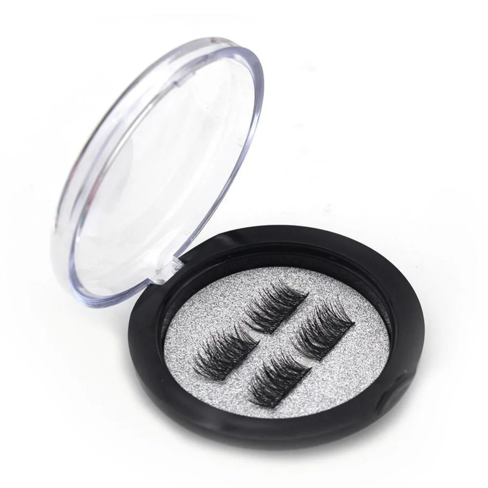 

2Pairs Magnetic eyelashes with 3 magnets handmade 3D/6D magnet lashes natural false eyelashes comfortable with Gift Box