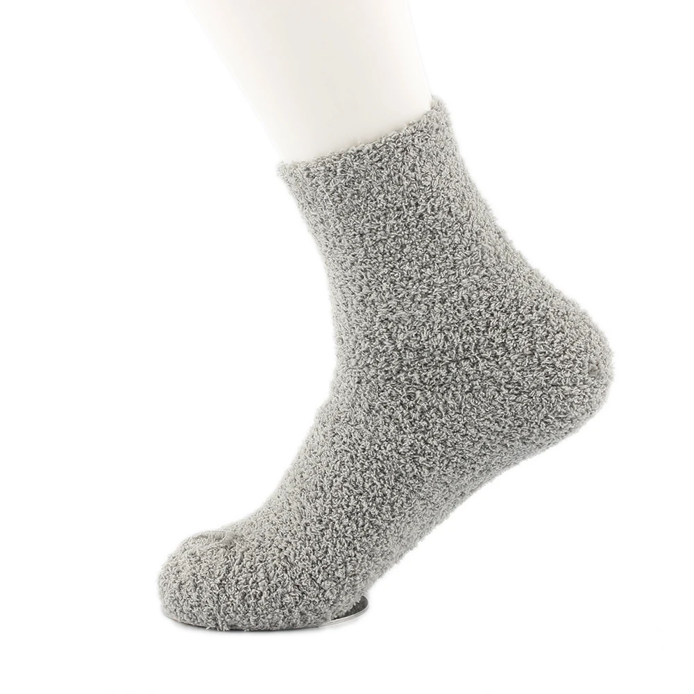 1 пара зима осень теплые модные повседневное карамельный цвет женские толстые флисовая тапочка кораллового цвета короткие носки нечетких чулочно-носочные изделия