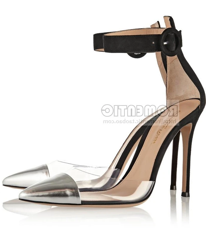 

Free Shipping Spring Autumn Hollow Clear Open Side Buckle Thin Heel Pointed Toe  Leather Elegant Shoes OL Shoes Women Shoes/1115